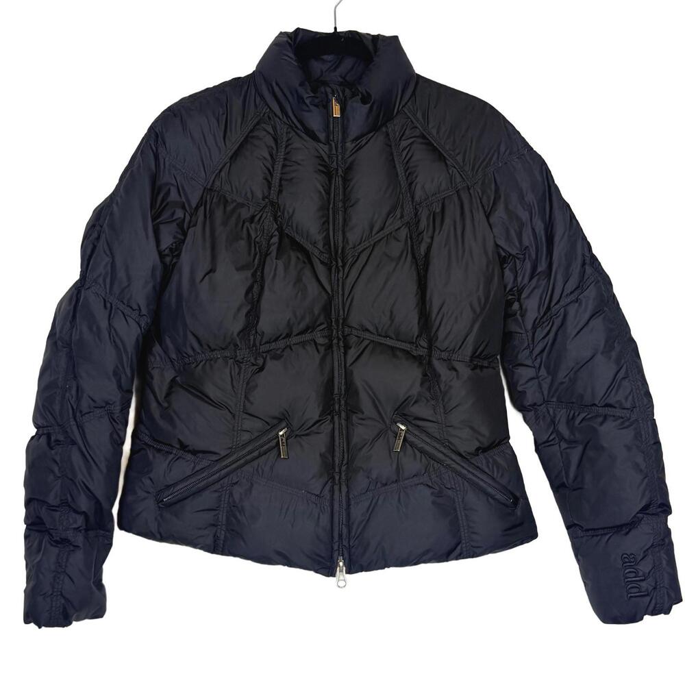 ADD Down Quilted Puffer Jacket Black Lightweight Full Zip Mock Neck Kids 10-12β